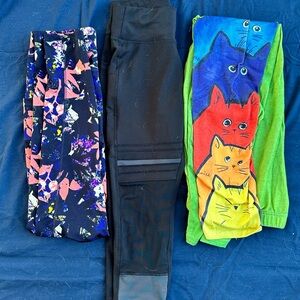 Buy 2 get 1 free! 2 Sz Small Pop Fit High Waist and one pr rainbow cat leggings
